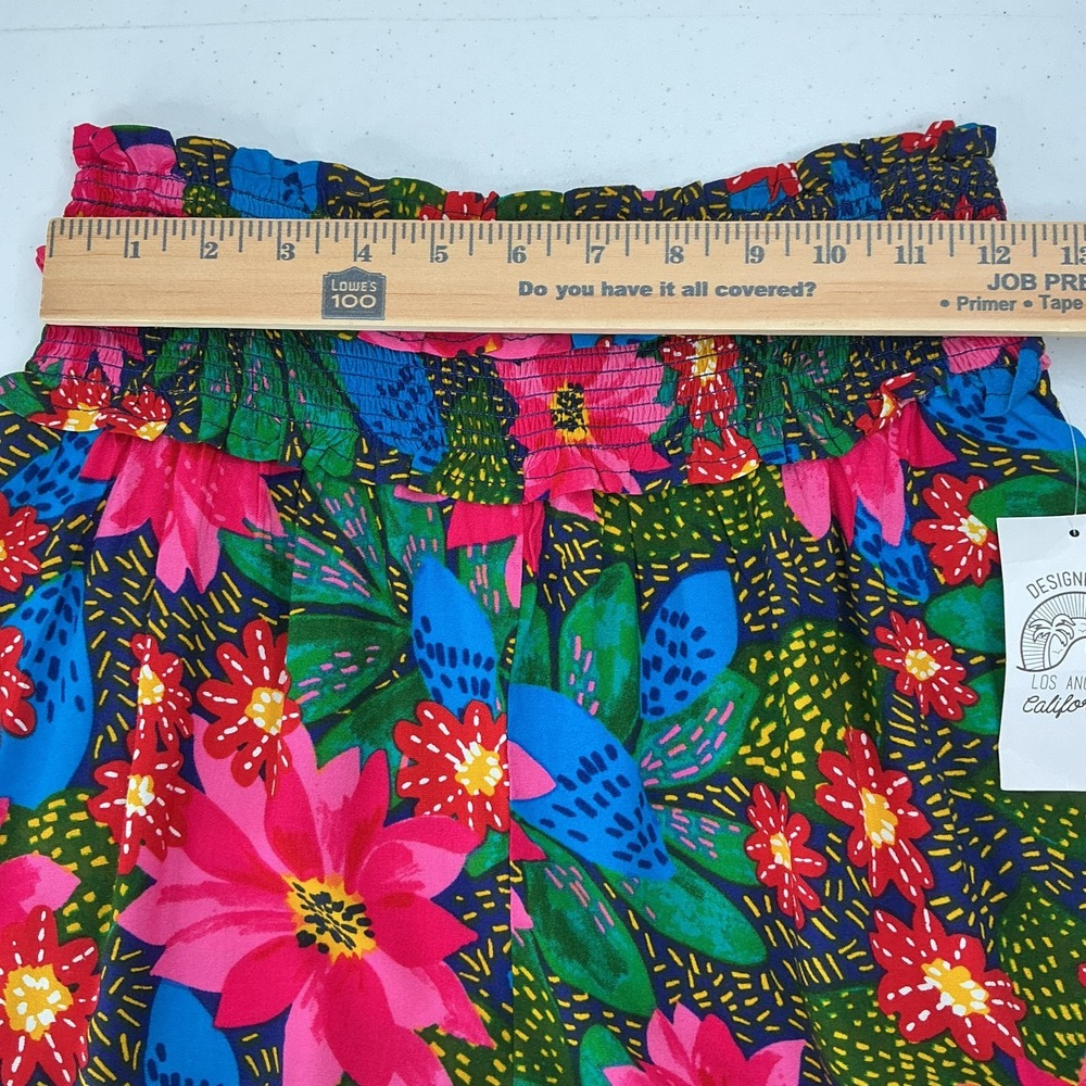 Patrons of Peace Smocked Wide-Leg Pants Size M Floral Dopamine BOHO Festival NWT - Picture 5 of 9